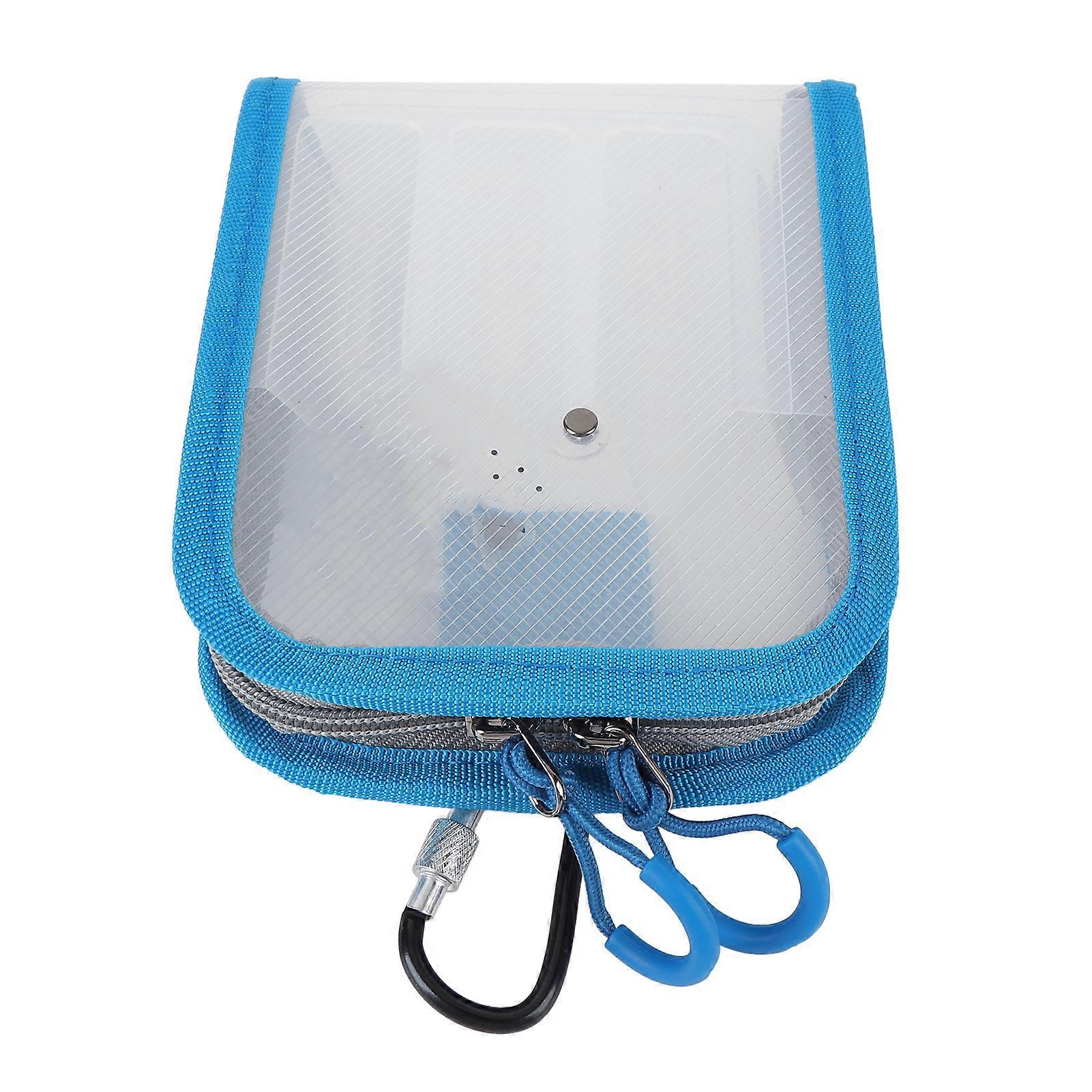 Fishing Lure Box PC Nylon 6 Compartments Blue Clear Tackle Case