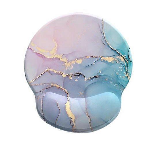 Marble-style mouse pad, circular with wrist rest, non-slip and durable