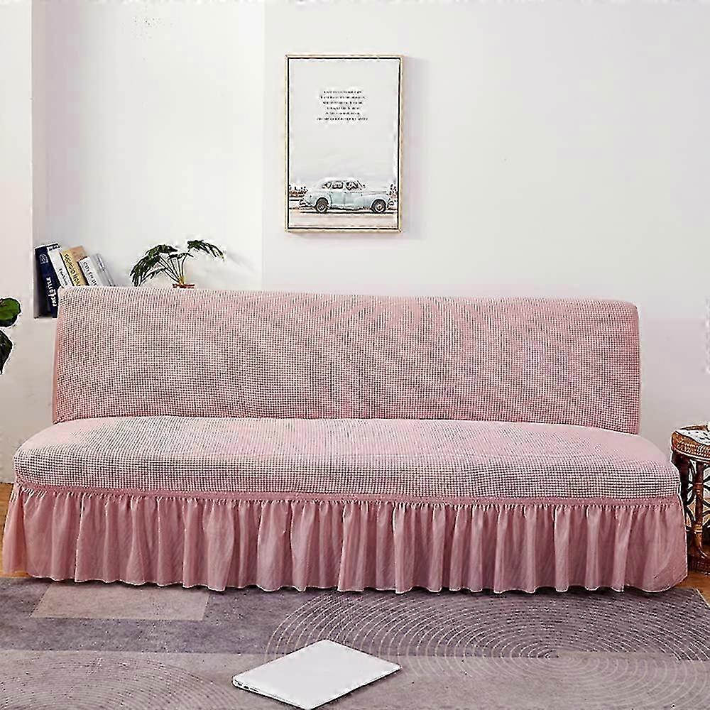 Sofa cover without armrests Stretch sofa cover pink