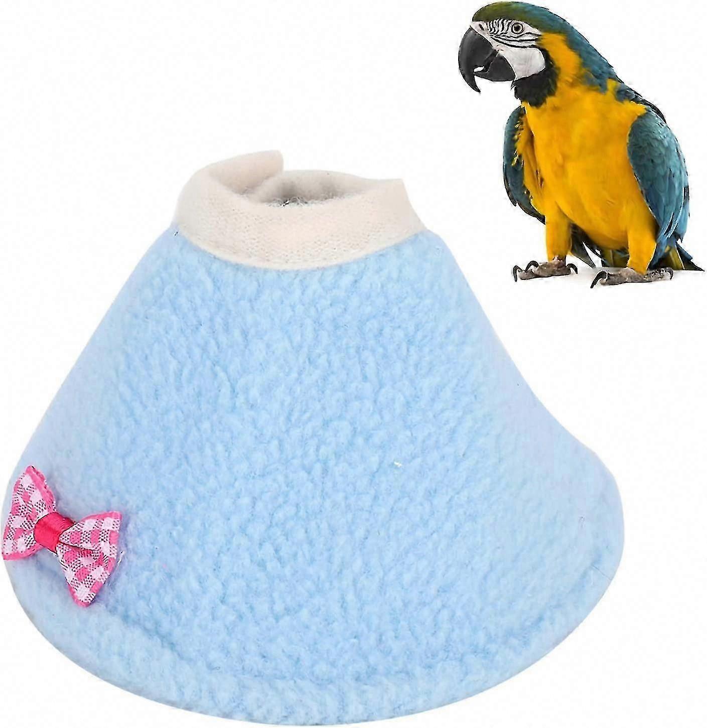Adjustable Parrot Recovery Collar, Anti-Bite Feather Plucking Cone for Small Parrots, Lick Wound Healing Soft Bird Collar