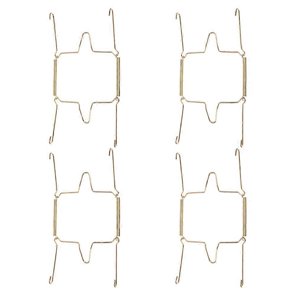 4pcs U Type Stainless Steel Plate Hangers Invisible Wall Hooks for Decorative Plate and Dish Display