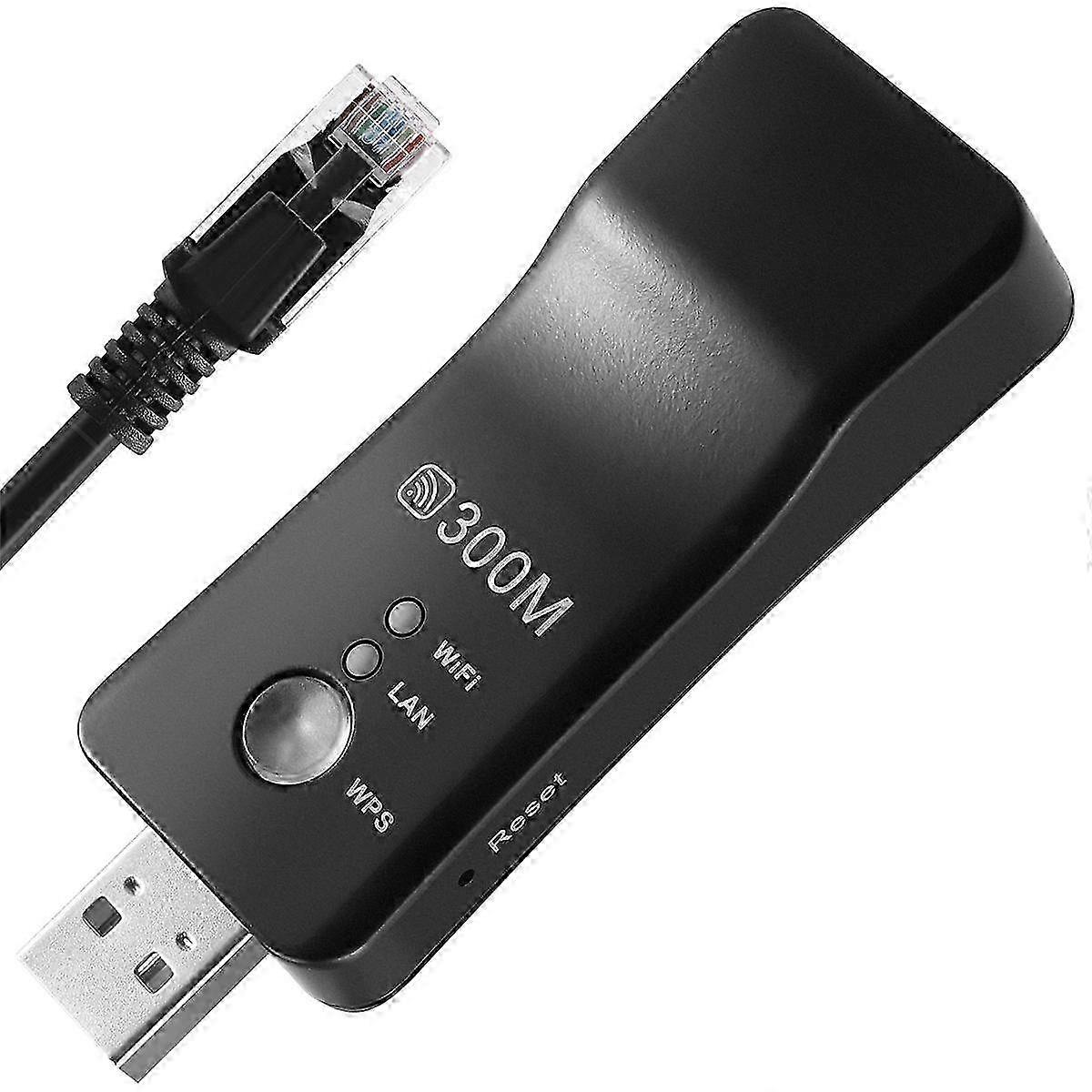 USB TV WiFi Dongle Adapter 300Mbps Universal Wireless Receiver RJ45 WPS for Samsung LG Sony Smart TV