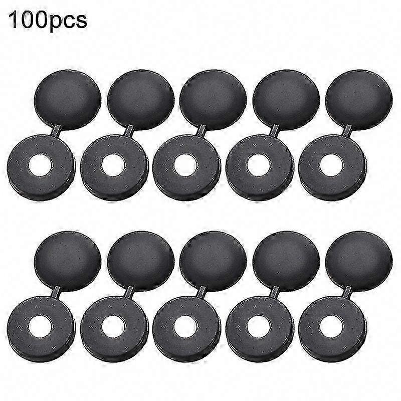 100Pcs Hinged Screw Cover Caps for Self-Tapping Screws, Plastic Snap-On Folding Caps by YuJia