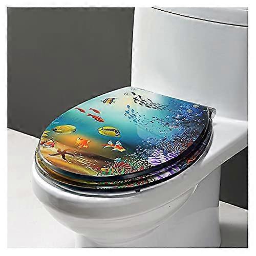 3D Effect HeavyDuty Resin Toilet Seat Ocean Series Dolphin Starfish Real Shell And Sand Pattern U/V/O Type Toilet Closed K