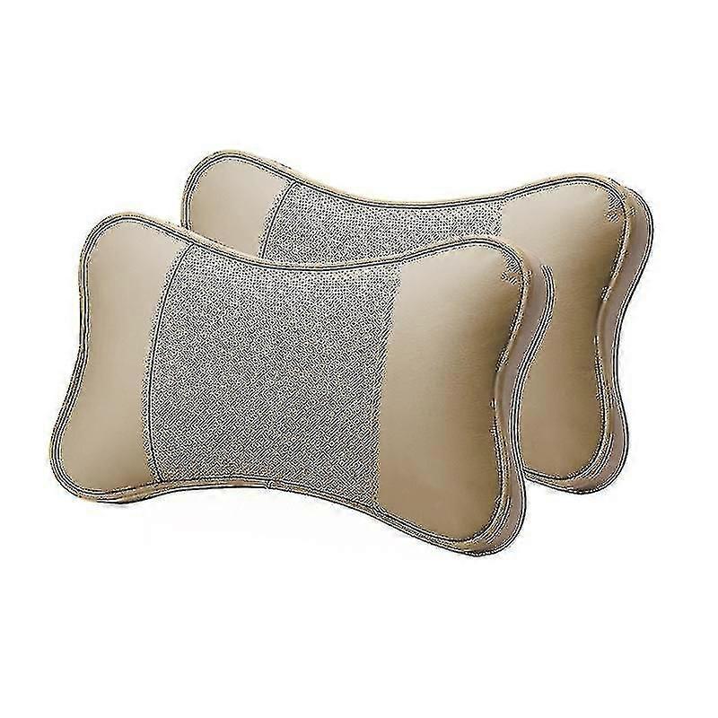 auto headrest cushion 2pcs breathable leather neck support