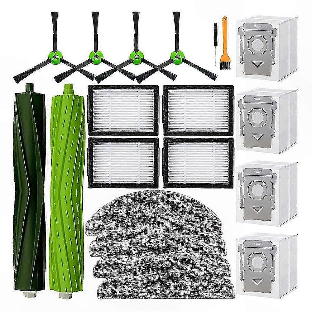 Replacement Parts Kit for Robotic Vacuum Cleaners - Includes Roller Brush, Filter, Mop Pad, Vacuum Bag, and Side Brush Compatible with Multiple Models