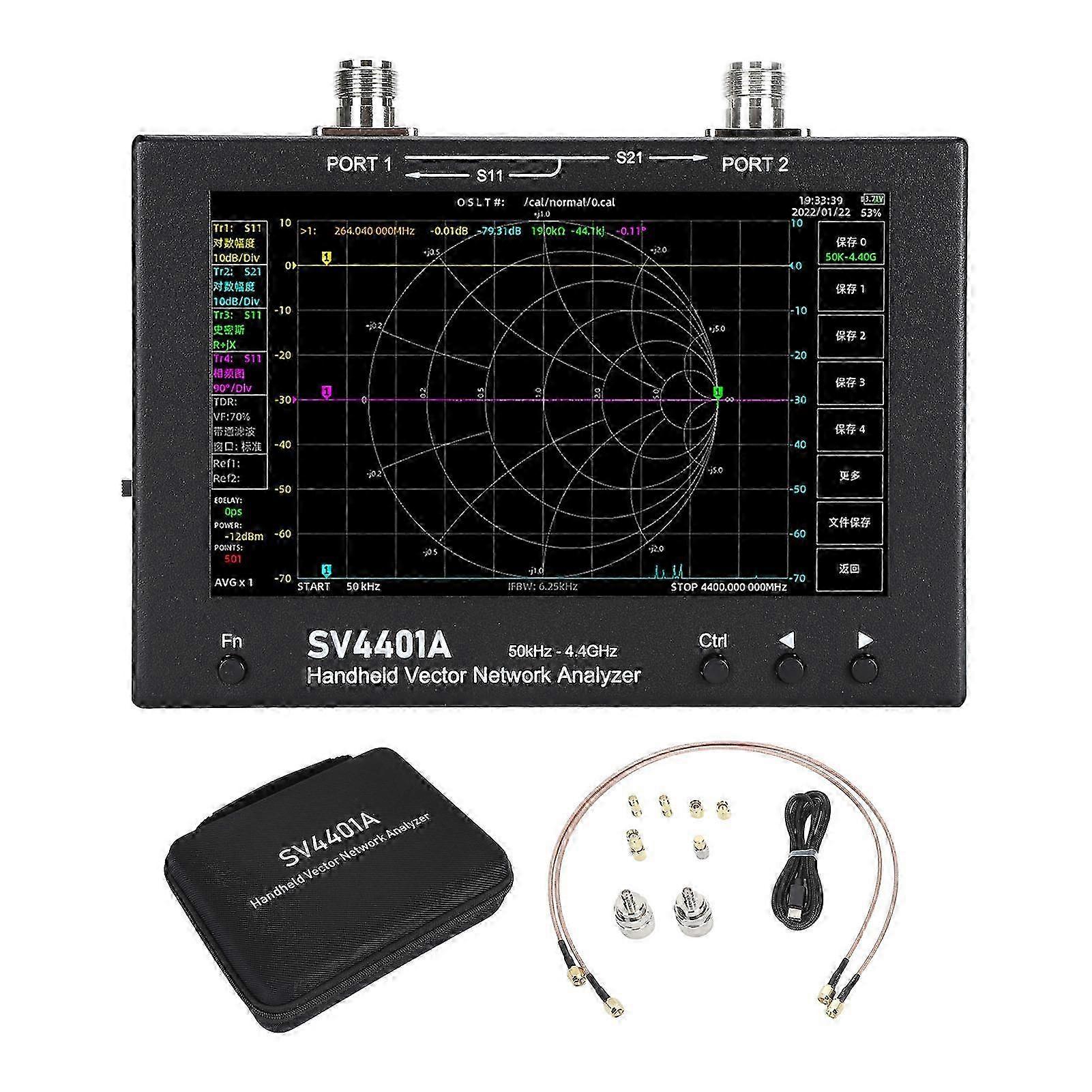 2025 Vector Network 50KHz‑4.4GHz 7 Inch Touch Screen MF HF VHF UHF Antenna Analyzer for S Parameters Duplexer Voltage Standing Wave Ratio Phase Delay
