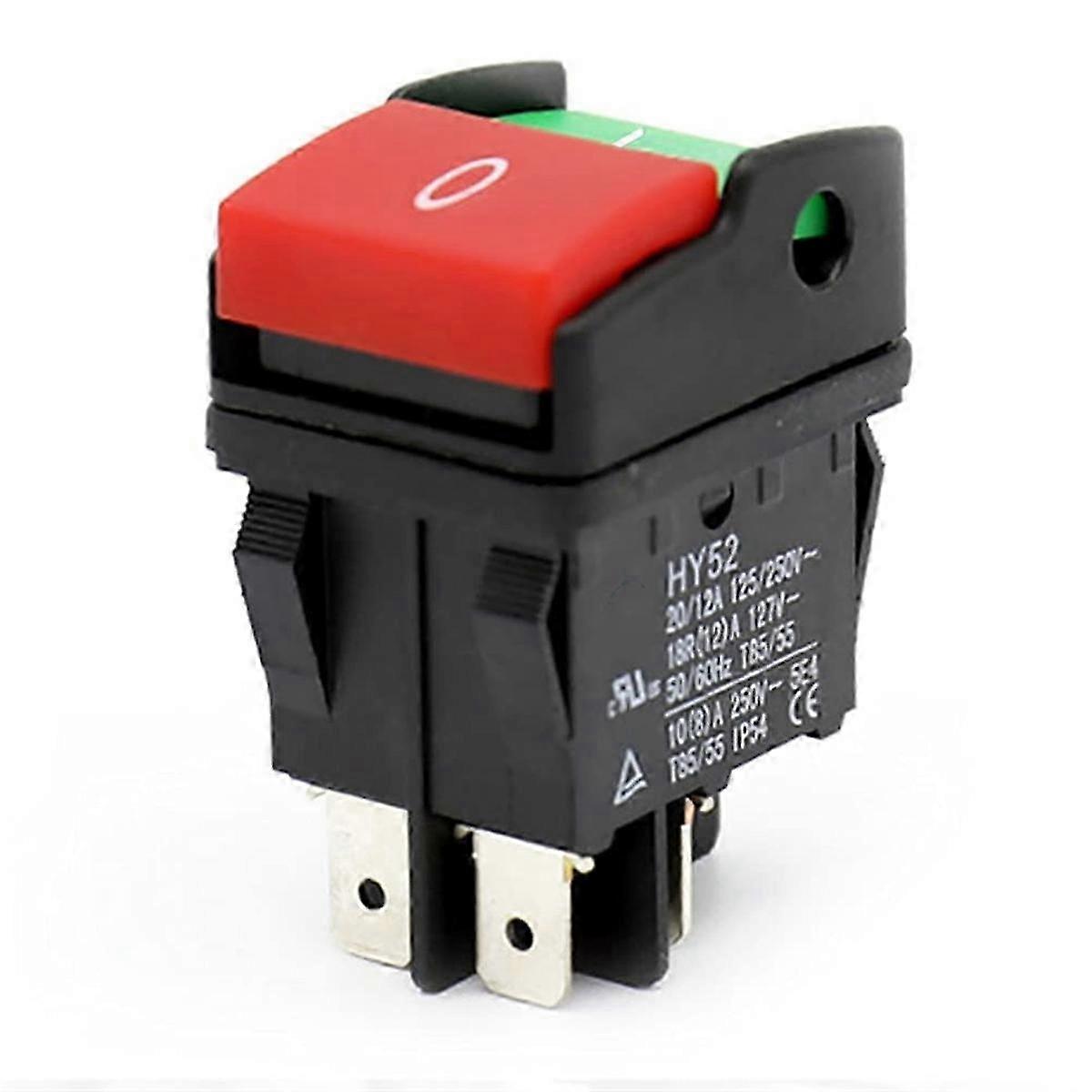 4-Pin Mechanical Device Switch, Durable Push Button for Industrial Applications with LED Indicator