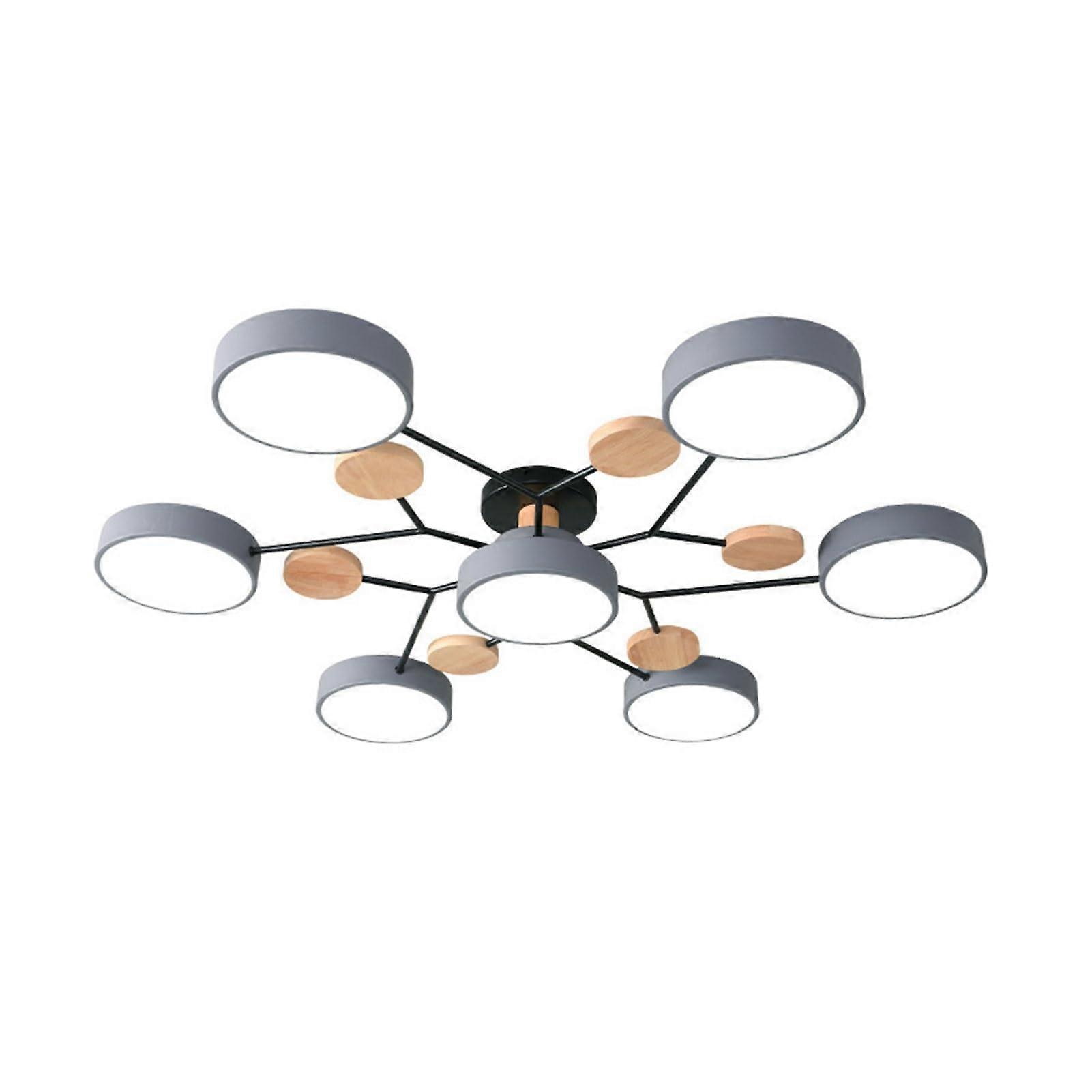 Modern Acrylic LED Ceiling Light Fixture Nordic Style Semi-Flush Mount Circular 7-Head Living Room, Kitchen