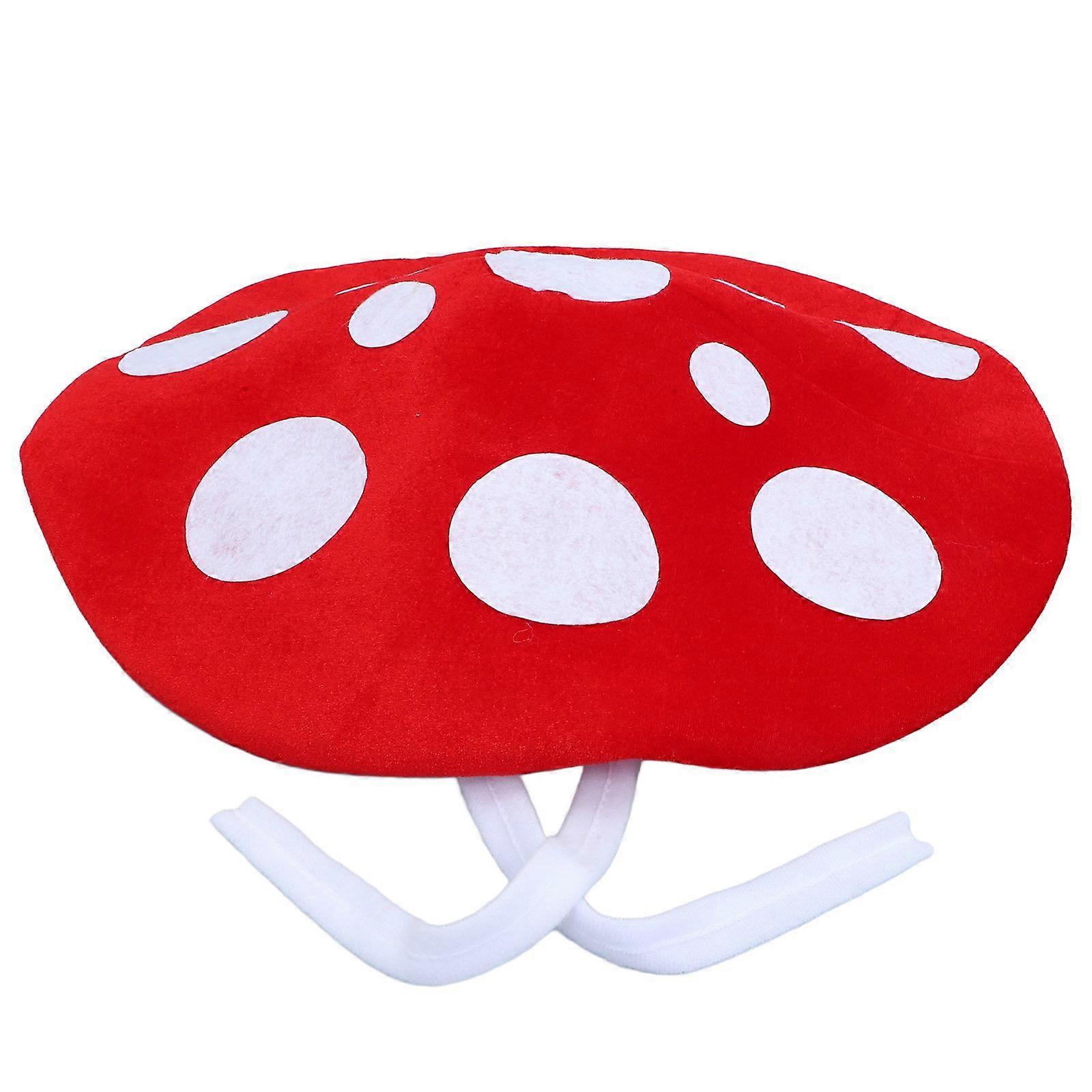 Mushroom Hat Spotted With Rope Non-woven Fabrics Mushroom Cap For Party Photo Prop