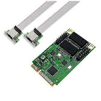 Mini PCI-E to 2port Network Card RJ45 LAN Network Adapter