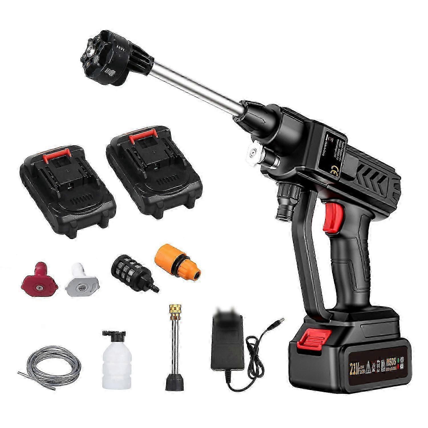 Cordless Power Washer 60Bar 300W High Power Washer Machine with Rechargeable Battery 6in1 Nozzles foz 2025