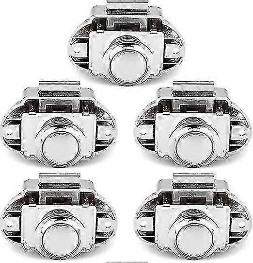 5 Pcs Push Button Latch Locks, Cabinet Door Catch Lock Keyless Knob For Caravan Motorhome Camper Van Boat Edition 0915
