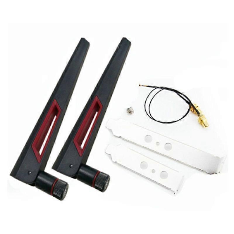 2X8Dbi Dual Band M.2 IPEX MHF4 U.Fl Cable to RP-SMA Pigtail WiFi Antenna Set for AX210 AX200 9260 9