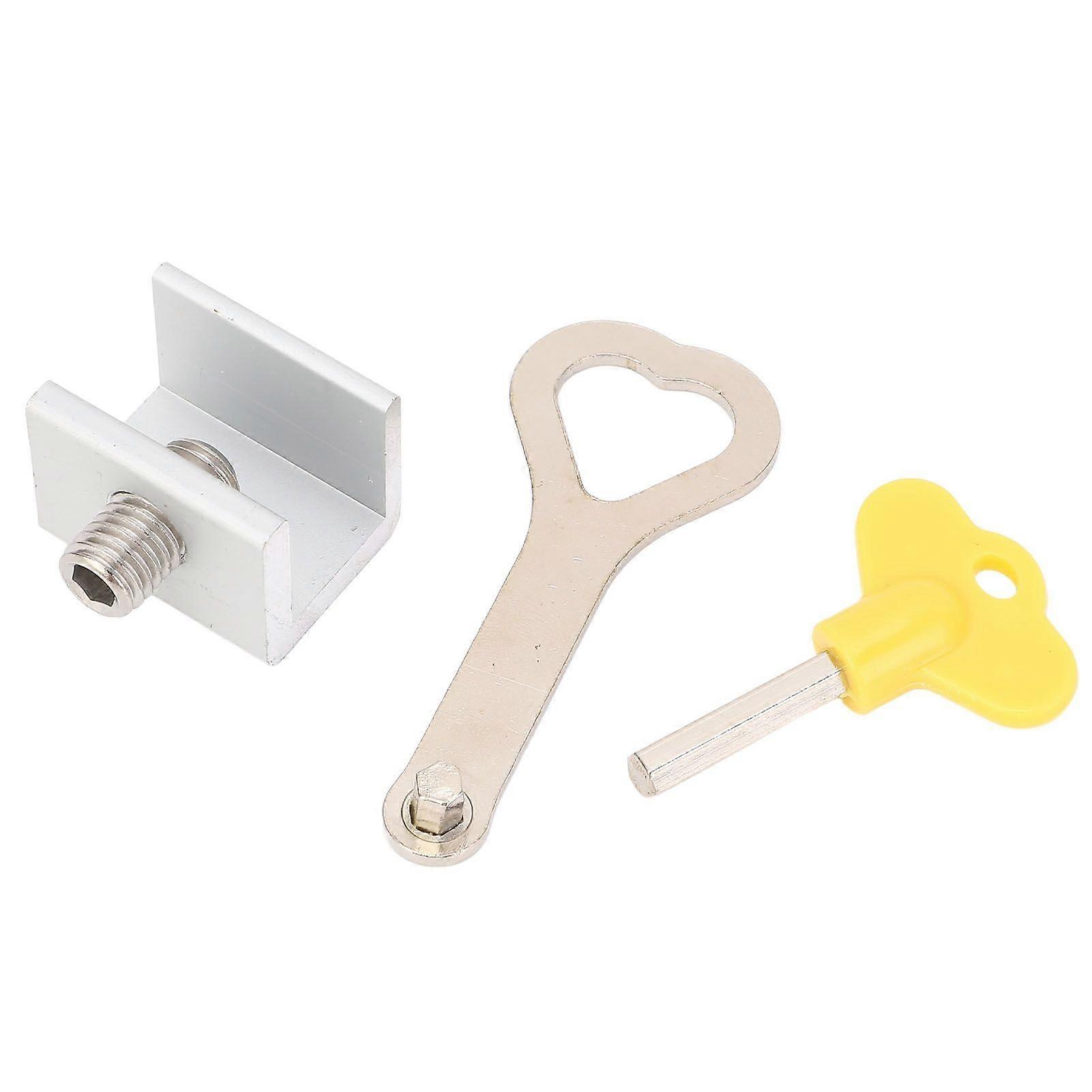 10 Sets Single Hole Window Locks with Wrench Key Adjustable Vertical Horizontal Sliding Lock Kit Silver