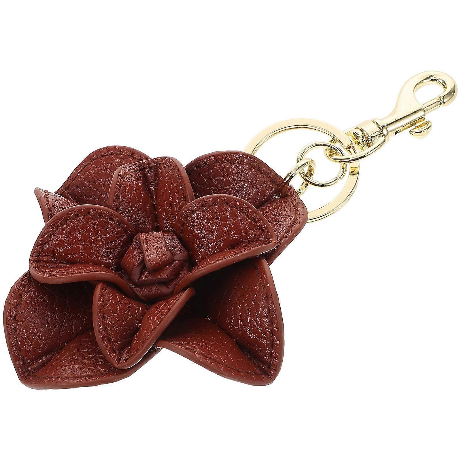 Car Keychain Flower Keyring for Decoration with Durable Metal and Faux