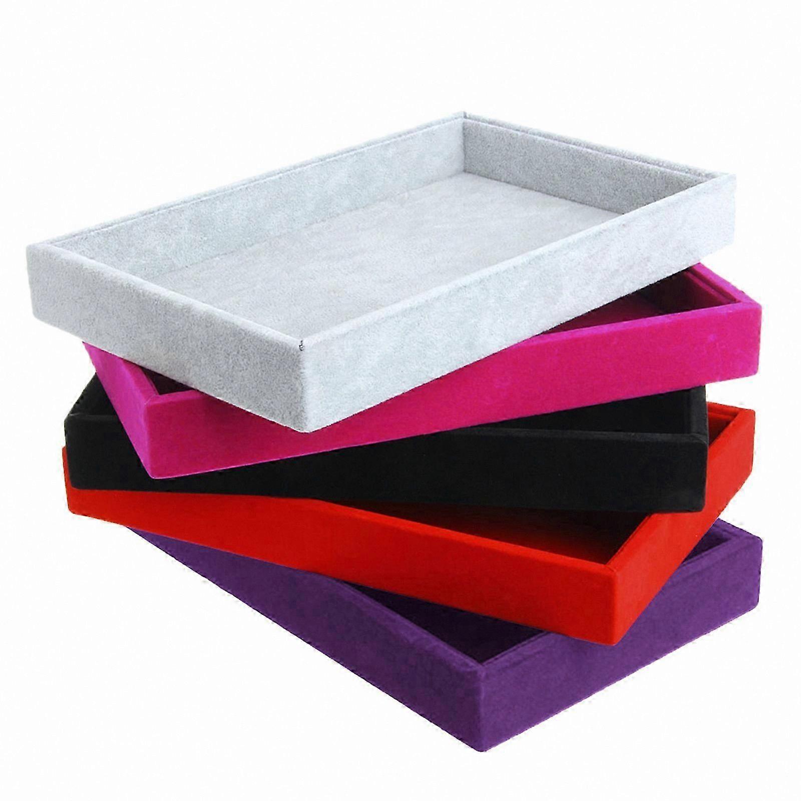 Stackable Jewelry Trays for Display and Storage - Large Capacity Drawer Organizer with Multiple Combinations in Rose Red