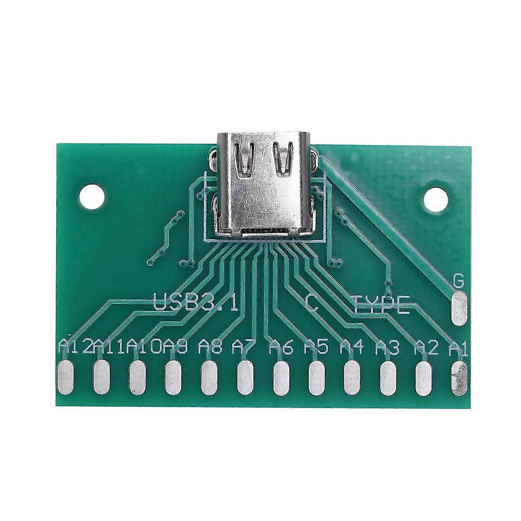 For Diy 24pin Usbc Usb 31 Type C Female Socket Connector Smt Type With Pc Board