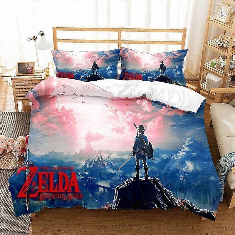 Duvet Cover Set Soft Lightweight Microfiber 3 Piece Bedding Set with 2 Pillowcase Kids Quilt Cover with Zipper Closure 140x200cm