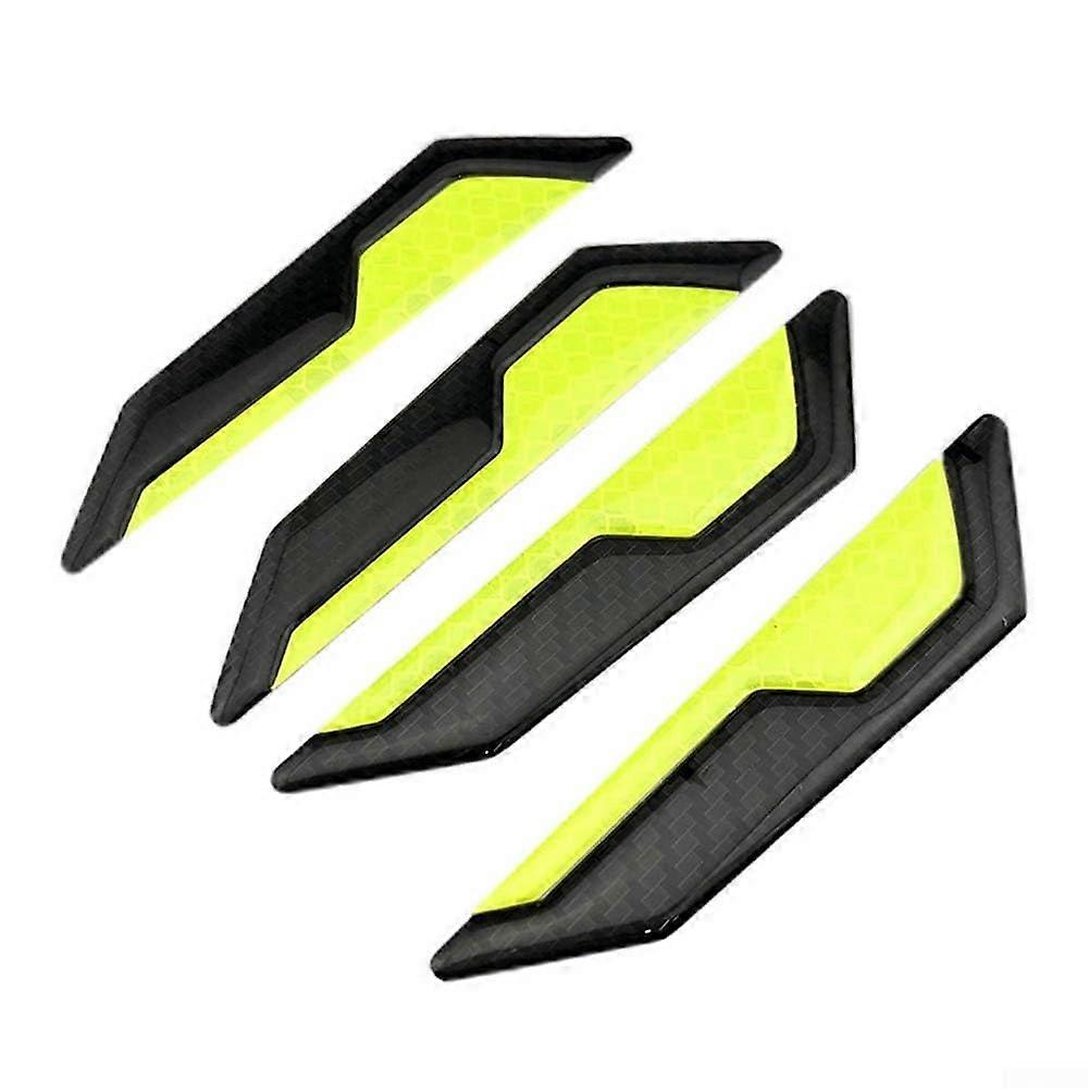 Reflective Car Side Door Edge Scratch Protector Strip 4Piece Carbon Fiber Moulding Trim Kit for All Vehicle Types Green