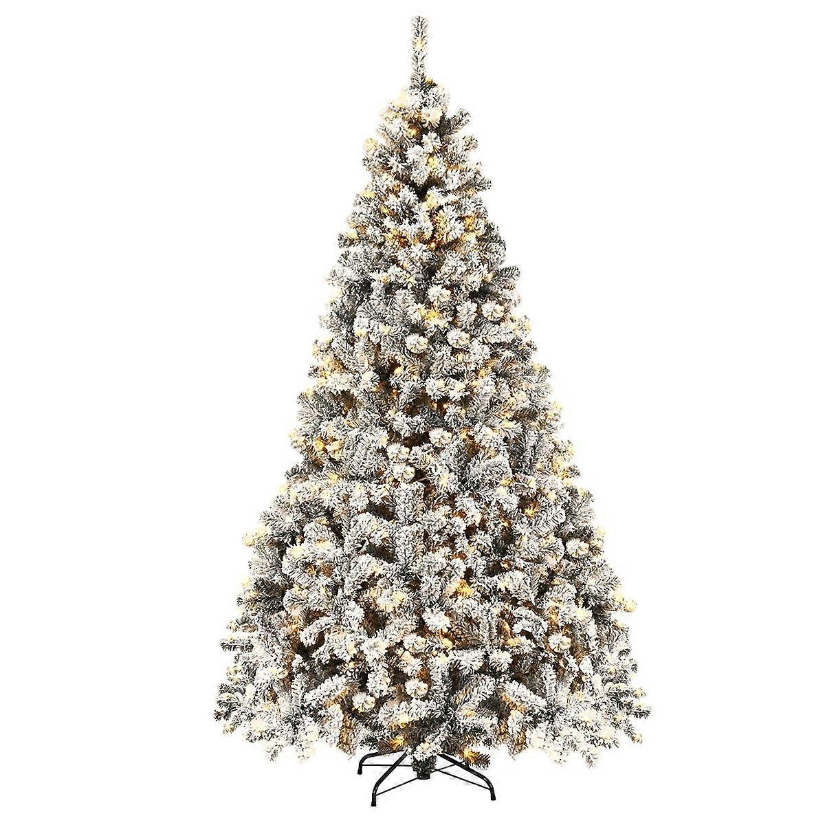 225 cm artificial Christmas tree with snow and warm LED lights