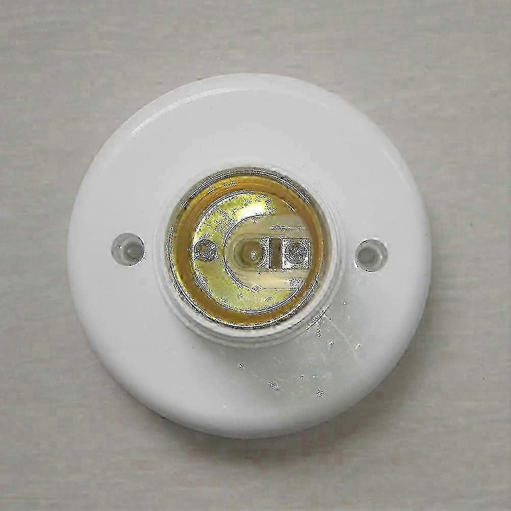 2 Pack E27 Bulb Socket, E27 Lamp Holder Round Plastic Screw Base Socket, Lamp Holder Holder E27 Wall Socket (white) 2025