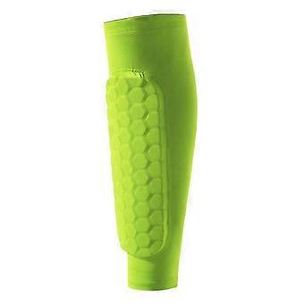 Schienbeinschoner für Erwachsene, Wadenkompressions-Armpolster, Profi-Sporttraining, Knieschoner für Radfahren, Basketball, Grün, Größe M