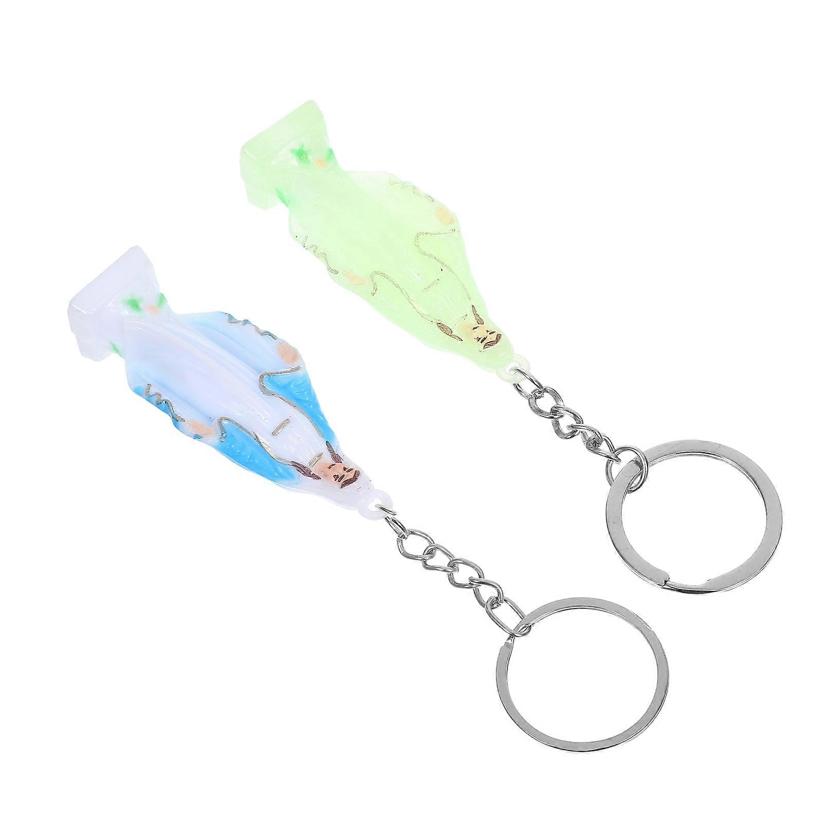 Virgin Mary Key Chain Ornament for Holding Use 4Pcs Resistant to Rust Material