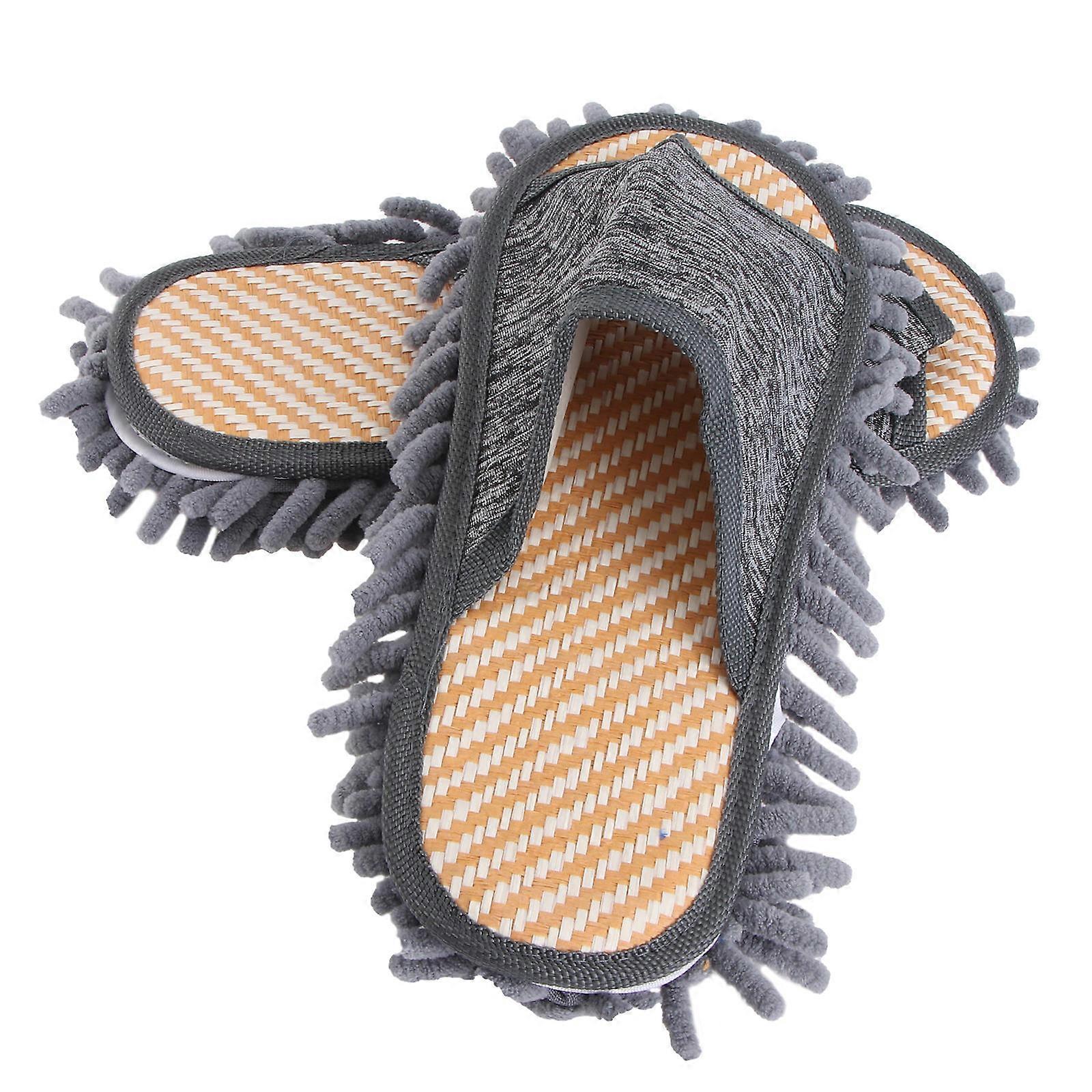 Floor Cleaning Slippers Chenille Material Summer Slippers 2Pairs