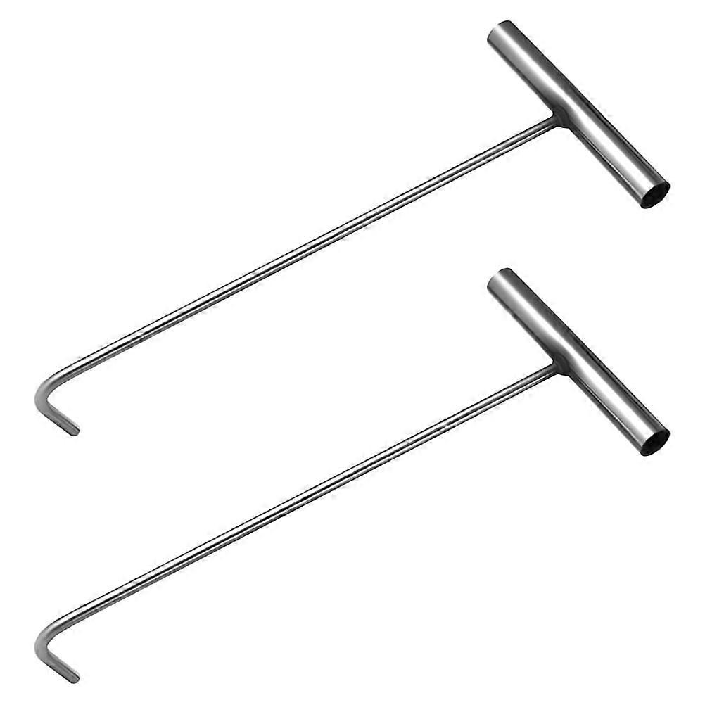 T-Shaped Manhole Cover Lifter Tool 8 Pcs Stainless Steel Hook Designed For Daily Utility Tasks And Outdoor Equipment Durable Quality