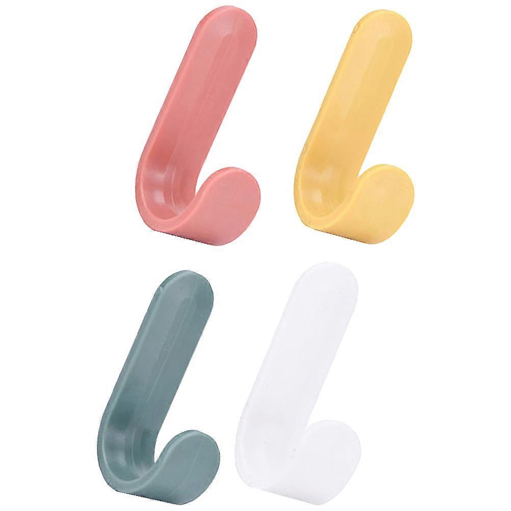 Plastic Adhesive Hooks Small Wall Hook for Bathroom Accessories Abs Material Load Capacity Function 16Pcs