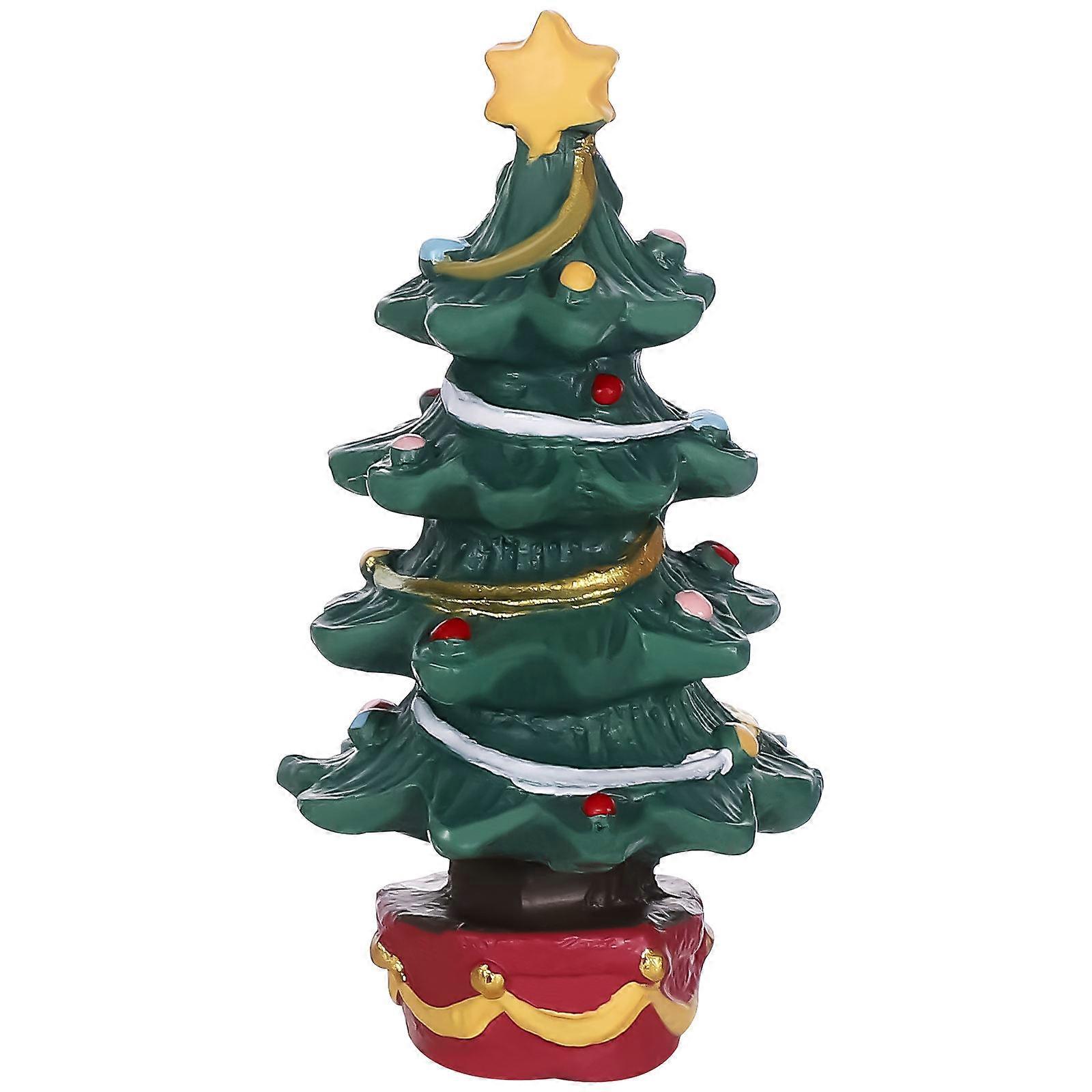 Tabletop Craft Ornament Resin Christmas Tree Decoration for 2Pcs Display