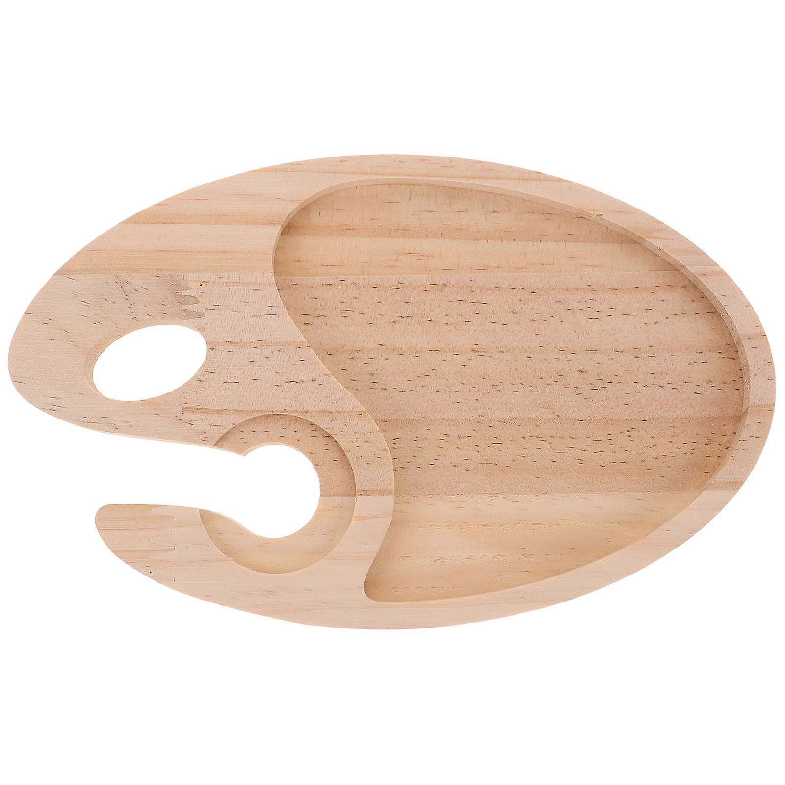 Wooden Appetizer Plate for Serving 4Pcs with Wine Glass Holder and Fruit Tray