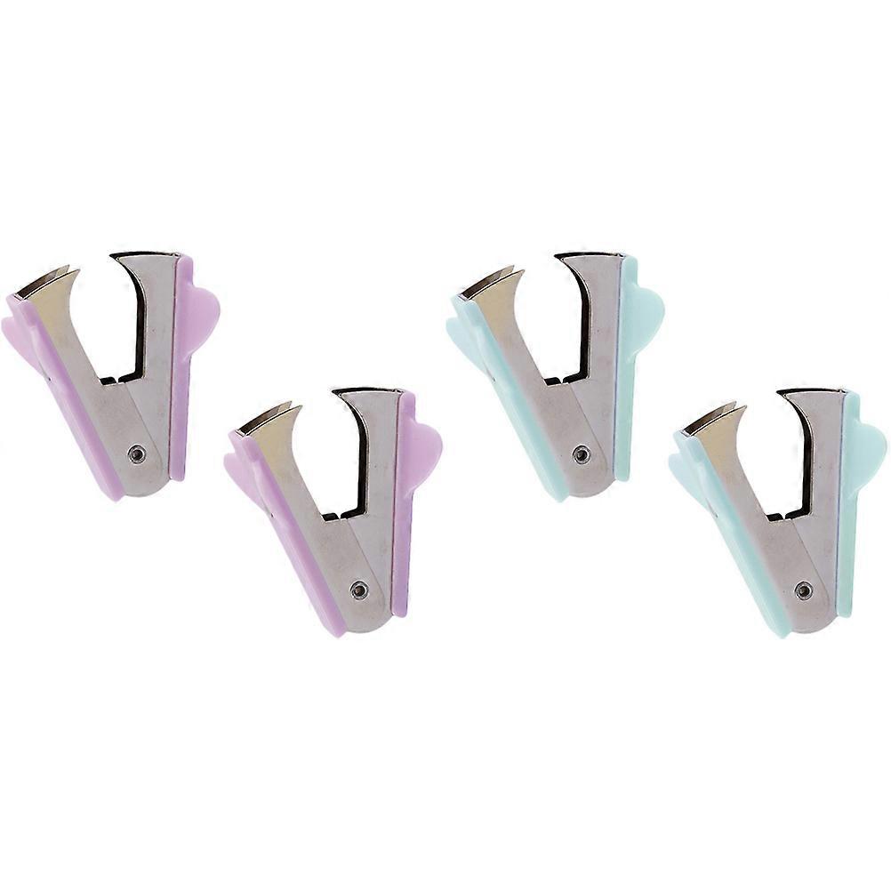 Multi-Use Stapler Remover 4Pcs Ergonomic Design Office Supply Assorted Color Easy Staple Removal Tool