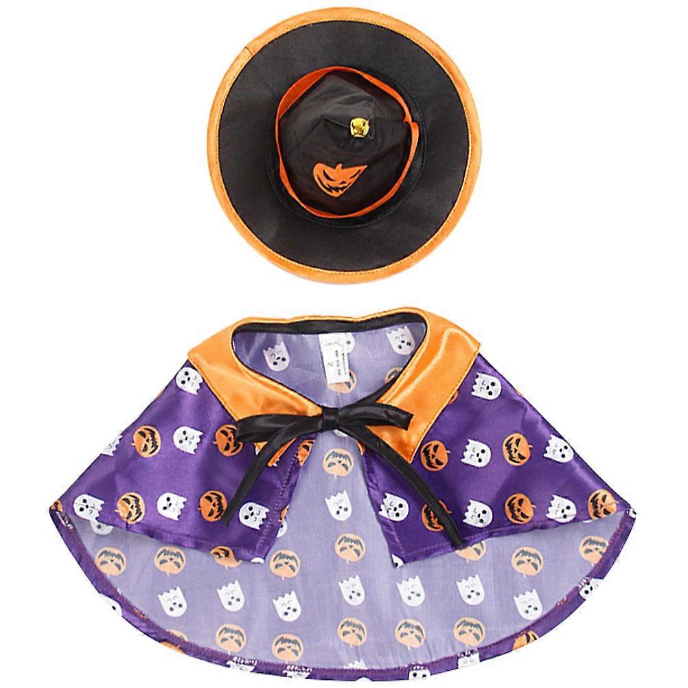 Halloween Pet Cape for Costume Use 5Sets with Cat Pumpkin Pattern