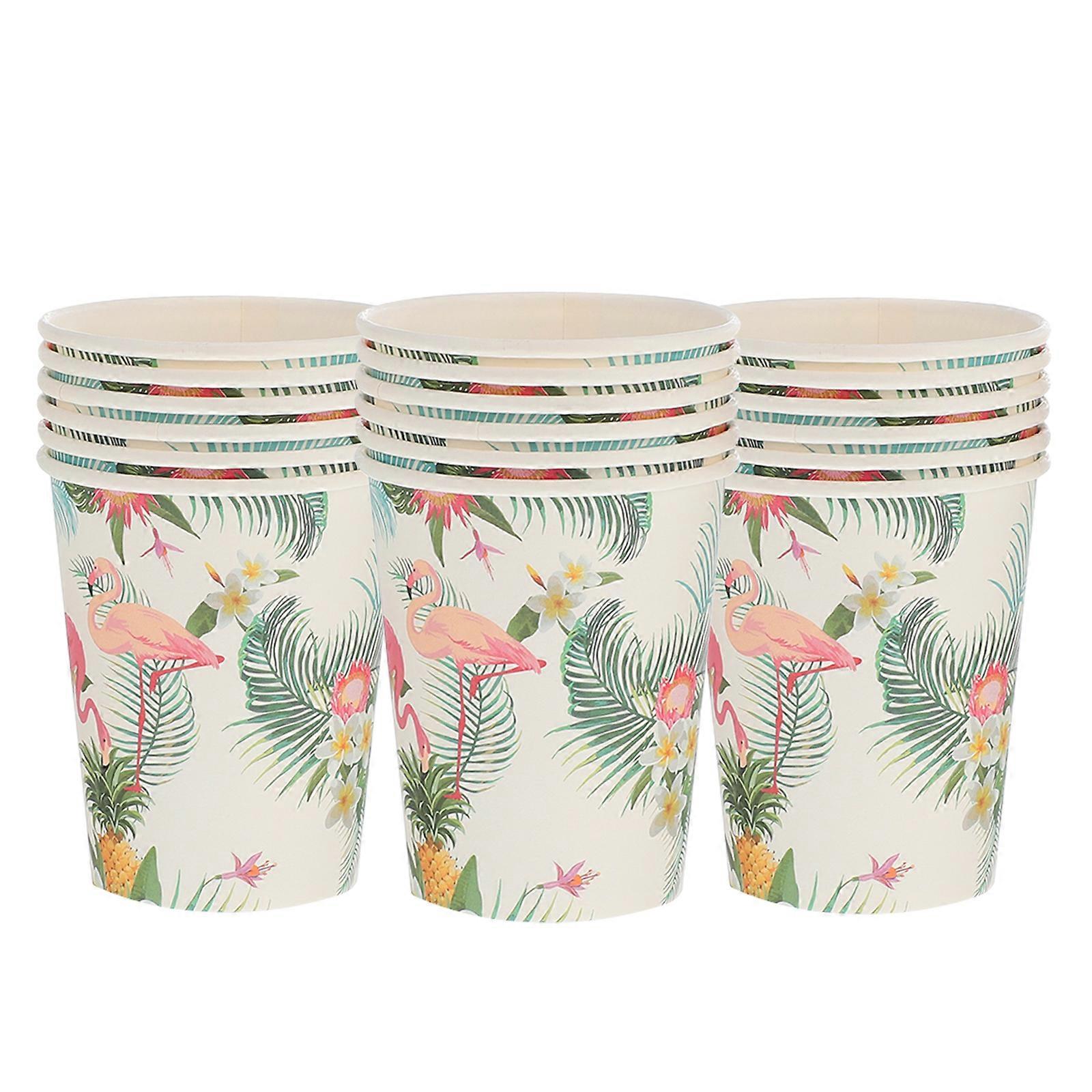 Summer Party Paper Cups Flamingo Disposable Cups for Party Use 54Pcs