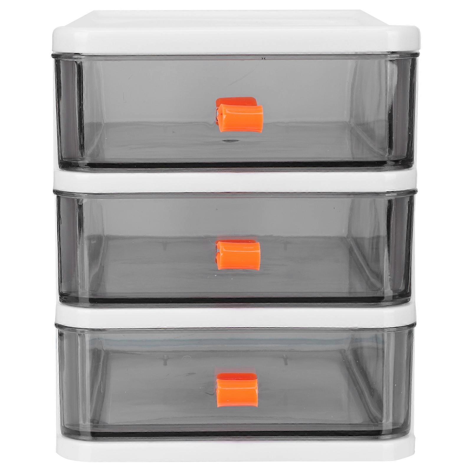 Desktop Organizer Multilayer Storage Box for Drawer Use 3Pcs White