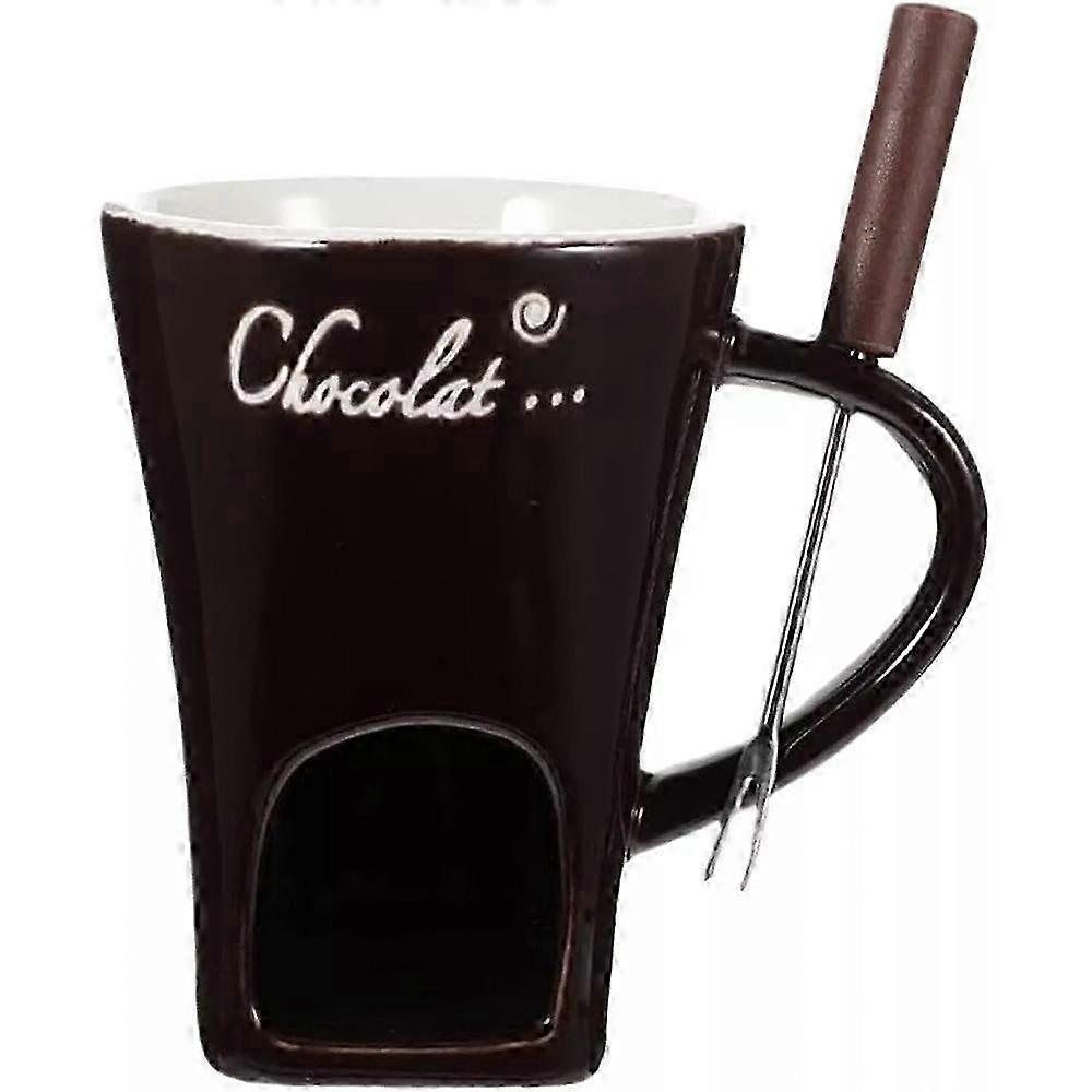 Chocolate Melting Mug, Fondue Cups , 130ml Ceramic Cheese Mug with Fork 2025