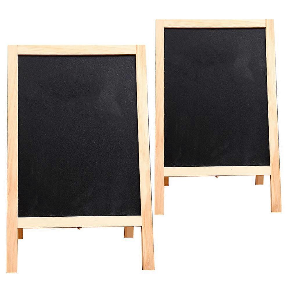 Tableau noir pliable double face en bois, tableau mémo, 4 pièces