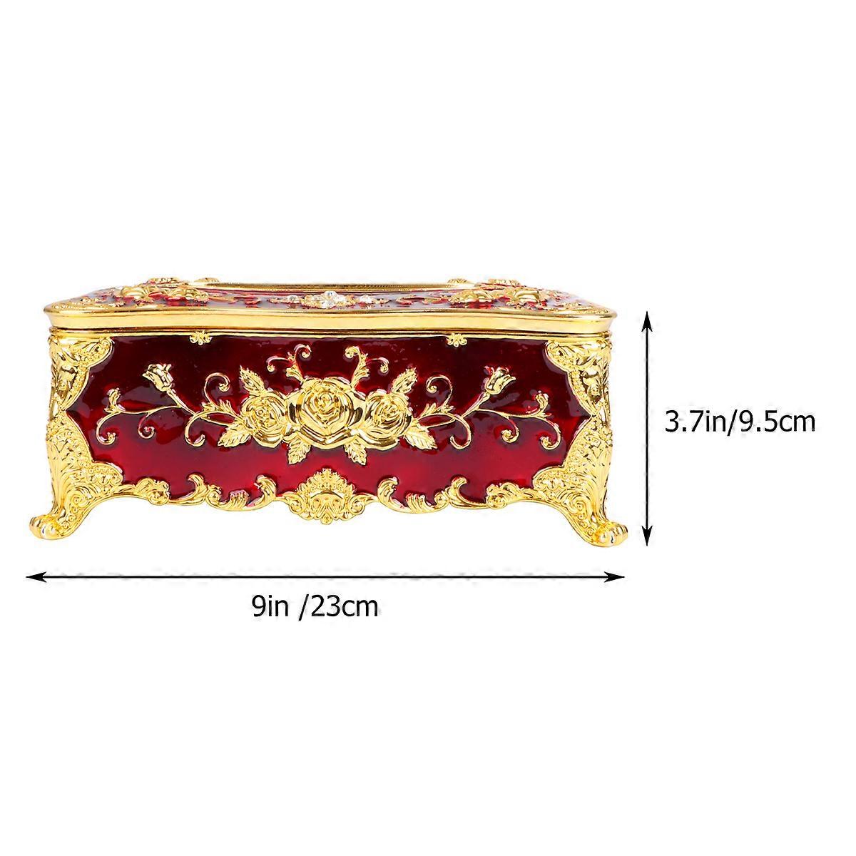 Rectangle Tissue Holder Tissue Storage Office Red 1Pack