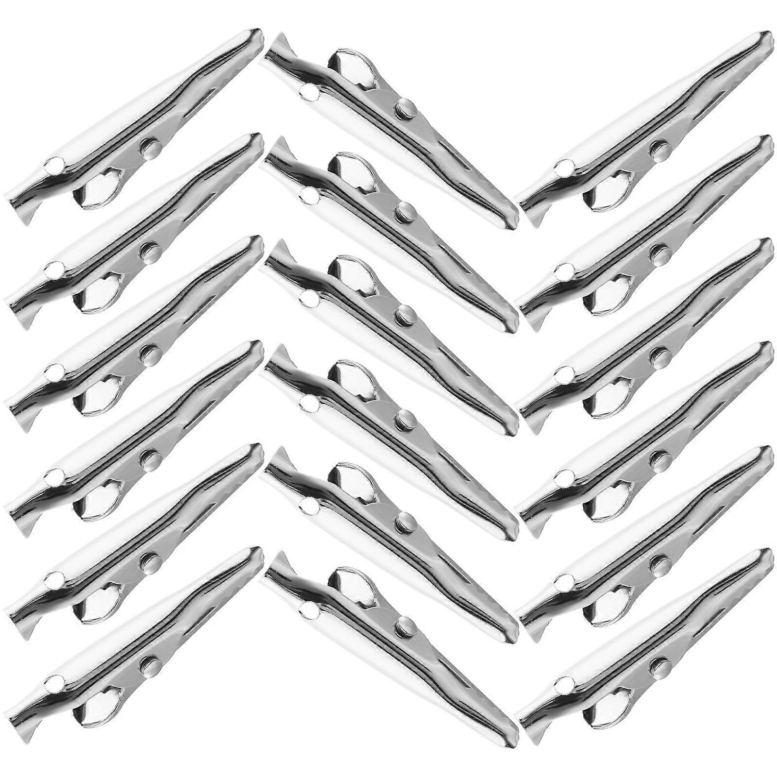 Metal Electrical Test Clamps 40Pcs Silver Test Clips Grip for Home Use