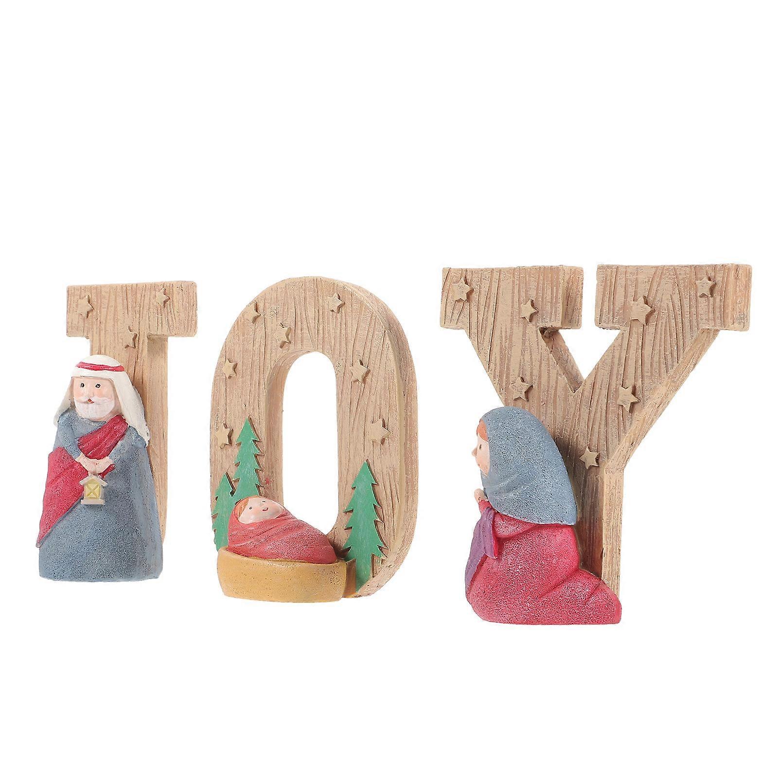 Christmas Nativity Set Resin Jesus Decor for Display 3Sets Outdoor Decoration