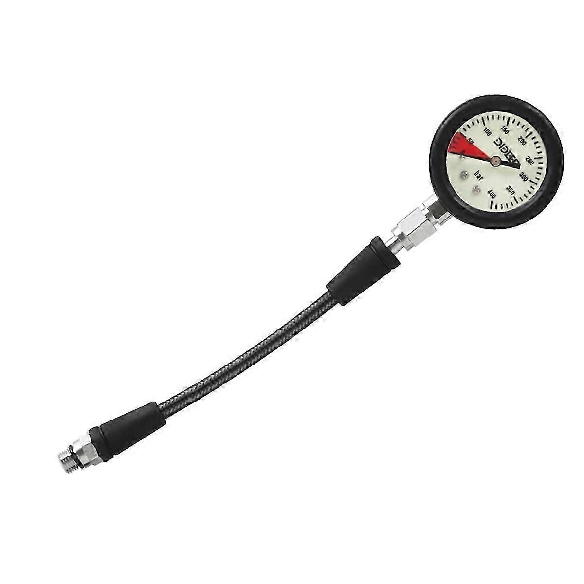 Manometer voor duikers met koolstofvezelslang 15 cm