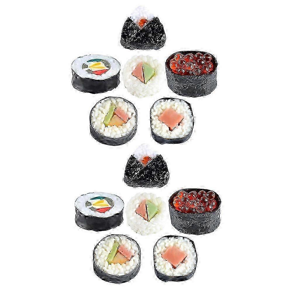 Realistic Fake Food Sushi Model For Educational Demonstration With Triangular Shape 12Pcs-Good
