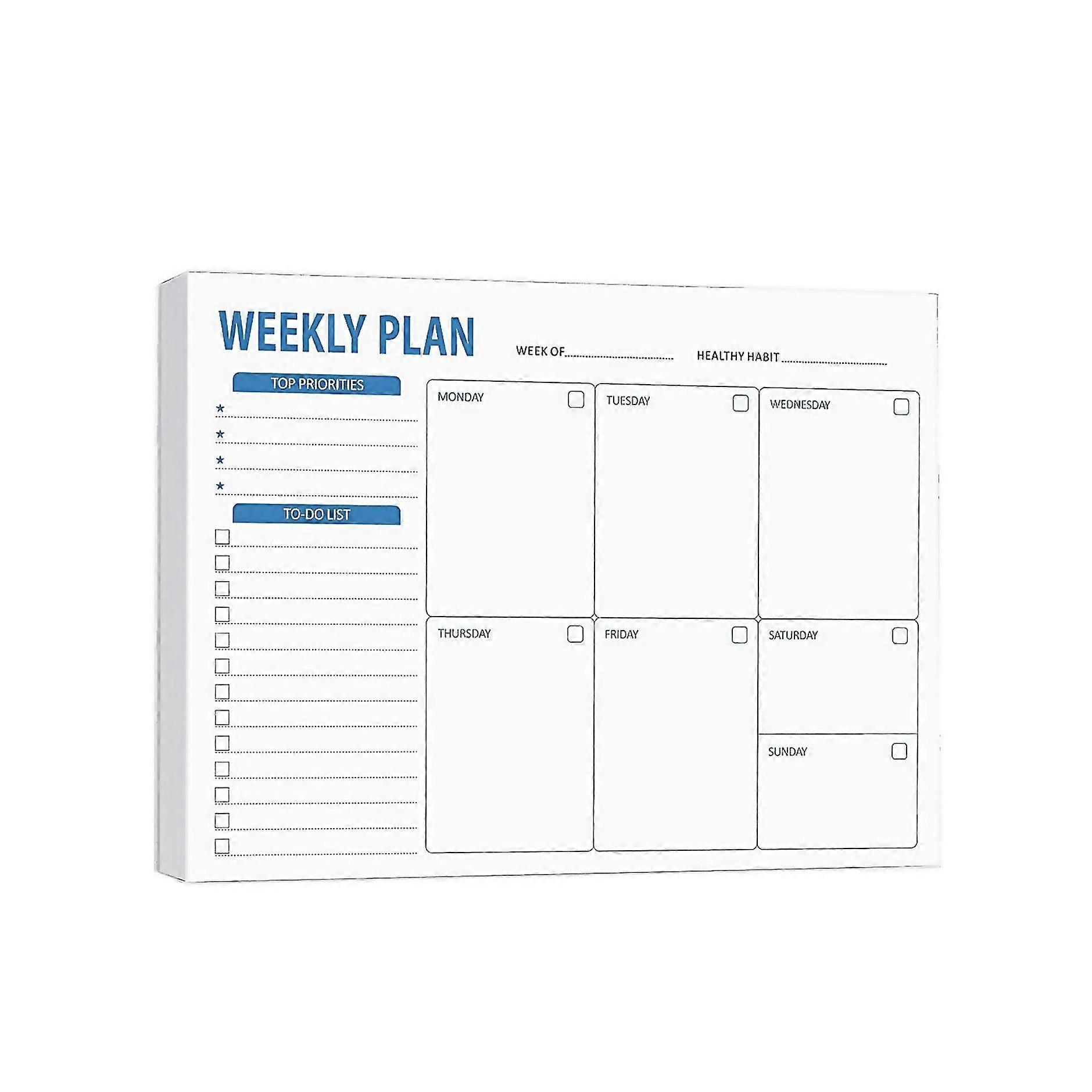 For B5 52 Sheets Weekly Planner Tearaway Notepad Schedule Book To Do List Day Priorities