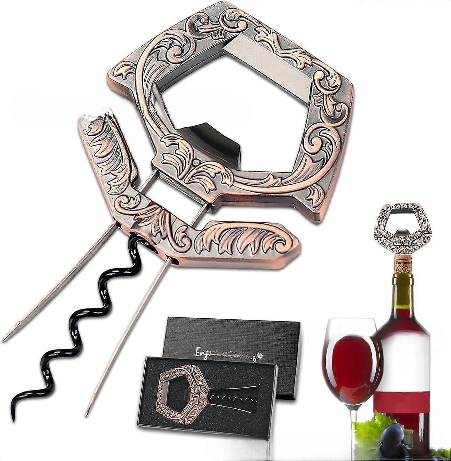 3 in 1 Ah So Two Prong Wine Opener & Cork Remover for Older & Fragile Corks - Easy Uncorking for Connoisseurs