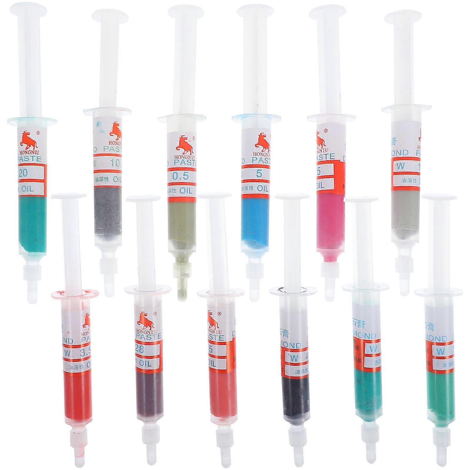 12pcs Metal Mirror Polishing Compound Diamond Polishing Lapping Paste Compound