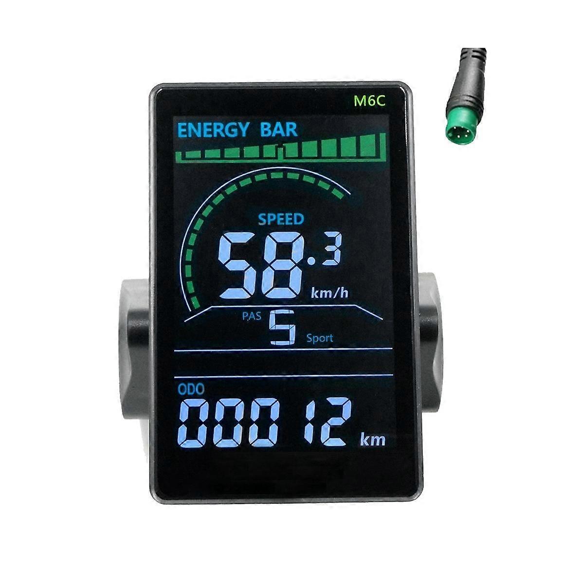 M6C Electric Bike LCD Display Meter 24V-60V E Scooter LCD Panel Color Screen with USB for Mountain