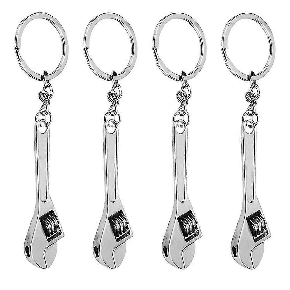 4 Pcs Mens Keychains Spanner Key Chain Key Rings Pocket Survival Utility Metal Keyfob Tool Keychains