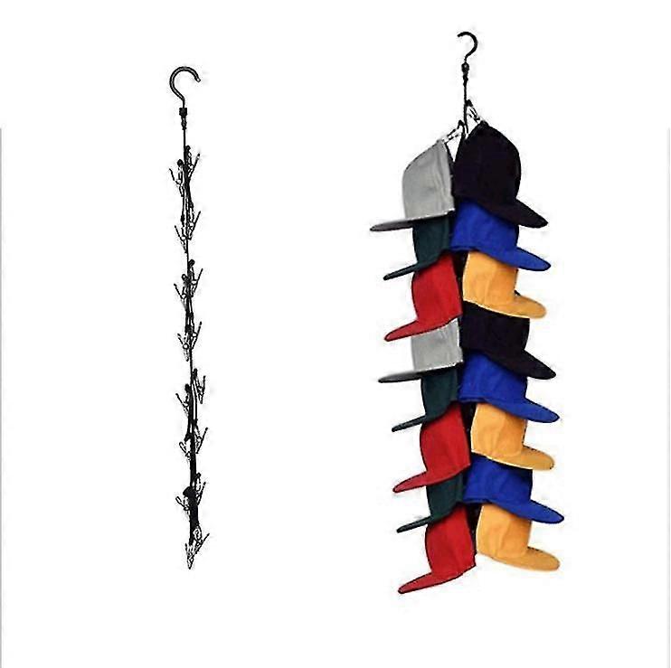 Closet Hanging Cap Organizer, 16 Baseball Cap Rack, Closet Hook Cap Holder